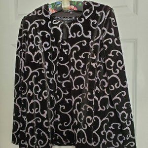 Shimmery Silver on Black 2 Piece Top